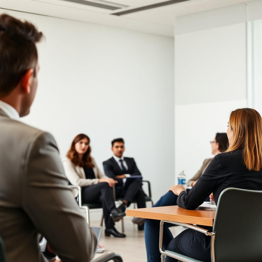 Student preparing for an interview